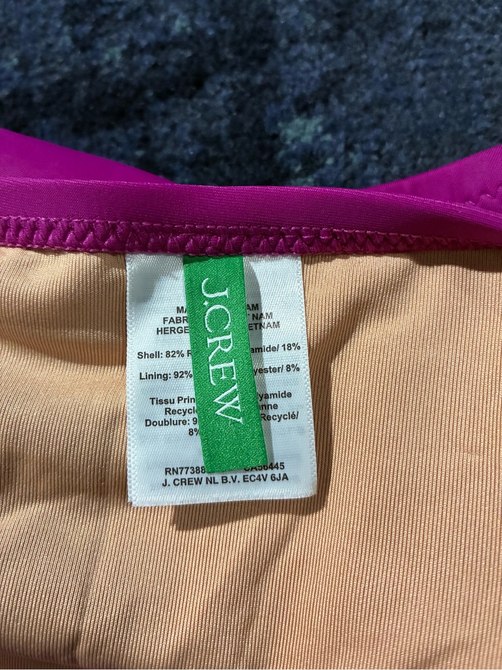 J Crew High-Rise Bikini Bottom, Fuschia, Large - Picture 4 of 8